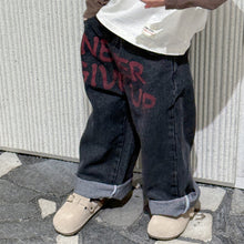 画像をギャラリービューアに読み込む, 【予約】英字ストレートデニムパンツ bottom 春 夏 80~130cm Wselect