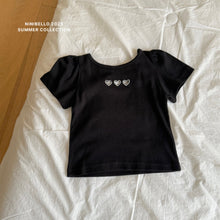 画像をギャラリービューアに読み込む, 【即納】ハートバッククロスT 半袖 トップス ninibello Kids W select