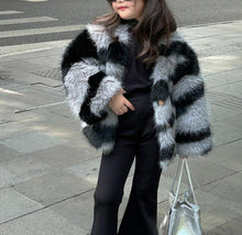 画像をギャラリービューアに読み込む, 【即納】ゼブラファーコート 羽織 Kids 冬 90cm~140cm Wselect - W select baby kids