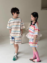 Load image into Gallery viewer, 【予約】マルチカラーセットアップ 夏 ボーダー 100~160cm 子供服 おそろい SS 子供服 Wselect - W select baby kids