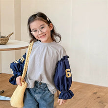 Load image into Gallery viewer, 【予約】 リメイク風ナンバリングTOPS 切り替え 80~130cm Wselect - W select baby kids