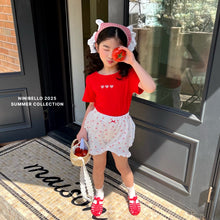 画像をギャラリービューアに読み込む, 【即納】ハートバッククロスT 半袖 トップス ninibello Kids W select