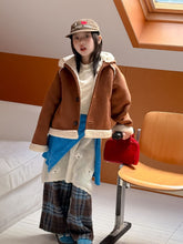 Load image into Gallery viewer, 【予約】ブルーチェックストレートパンツ bottom ゆったり 冬100~160cm Wselect