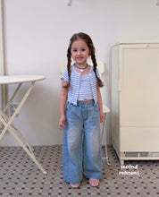 Charger l'image dans la galerie, 【即納】ボーダーアンサンブル セット second moment Tシャツ 韓国子供服 90〜160 Jr. Wselect - W select baby kids