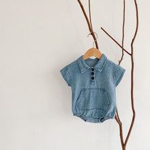 Load image into Gallery viewer, 【予約】デニムシャツロンパース 夏 73~100cm baby 子供服 Wselect SS Wselect - W select baby kids