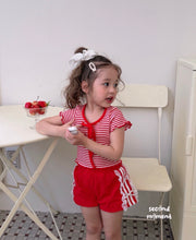 Load image into Gallery viewer, 【即納】ボーダーリボン ピタT second moment Tシャツ 韓国子供服 90〜160 Jr. Wselect - W select baby kids