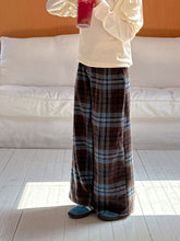 Load image into Gallery viewer, 【予約】ブルーチェックストレートパンツ bottom ゆったり 冬100~160cm Wselect