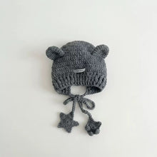Cargar imagen en el visor de la galería, 【予約】星ニット帽子 キャップ kids AW レトロ Kids 冬 Wselect