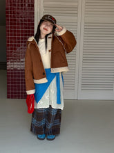 Load image into Gallery viewer, 【予約】ブルーチェックストレートパンツ bottom ゆったり 冬100~160cm Wselect