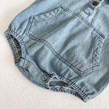 Load image into Gallery viewer, 【予約】デニムシャツロンパース 夏 73~100cm baby 子供服 Wselect SS Wselect - W select baby kids