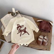 Load image into Gallery viewer, 【予約】バンビSET ニットロンパース&帽子 長袖 ベビー 冬66~90cm Wselect