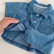 Load image into Gallery viewer, 【予約】デニムシャツセットアップ 夏 80〜130 デニム 子供服 SS Wselect - W select baby kids