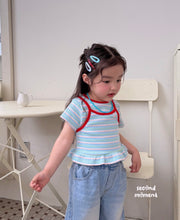 Charger l'image dans la galerie, 【即納】ボーダー重ね着T second moment 重ね着キャミ Tシャツ 韓国子供服 90〜160 Jr. Wselect - W select baby kids