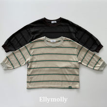 Cargar imagen en el visor de la galería, 【予約】ドミノピグティー 長袖 ボーダー AW 韓国 韓国子供服 2026 ELLYMOLLY - W select baby kids