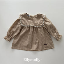 画像をギャラリービューアに読み込む, 【予約】マスクチェックブラウス 長袖 トップス AW 韓国 韓国子供服 2026 ELLYMOLLY - W select baby kids
