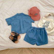 Load image into Gallery viewer, 【予約】デニムシャツセットアップ 夏 80〜130 デニム 子供服 SS Wselect - W select baby kids