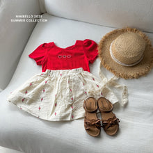 画像をギャラリービューアに読み込む, 【即納】ハートバッククロスT 半袖 トップス ninibello Kids W select