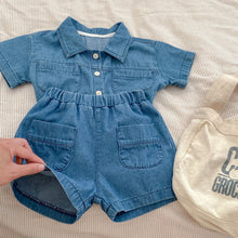 Load image into Gallery viewer, 【予約】デニムシャツセットアップ 夏 80〜130 デニム 子供服 SS Wselect - W select baby kids