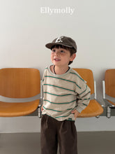 Cargar imagen en el visor de la galería, 【予約】ドミノピグティー 長袖 ボーダー AW 韓国 韓国子供服 2026 ELLYMOLLY - W select baby kids