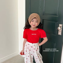 画像をギャラリービューアに読み込む, 【即納】ハートバッククロスT 半袖 トップス ninibello Kids W select
