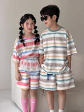 Load image into Gallery viewer, 【予約】マルチカラーセットアップ 夏 ボーダー 100~160cm 子供服 おそろい SS 子供服 Wselect - W select baby kids