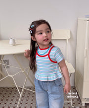 Charger l'image dans la galerie, 【即納】ボーダー重ね着T second moment 重ね着キャミ Tシャツ 韓国子供服 90〜160 Jr. Wselect - W select baby kids