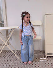 Charger l'image dans la galerie, 【即納】ボーダーアンサンブル セット second moment Tシャツ 韓国子供服 90〜160 Jr. Wselect - W select baby kids