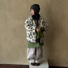 Load image into Gallery viewer, 【予約】花柄ボアコート 羽織 ボア あったか 冬90~150cm Wselect