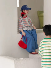 Load image into Gallery viewer, 【予約】マルチボーダービッグTシャツ 夏 100~160cm 子供服 Wselect SS 子供服 Wselect - W select baby kids