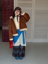 Load image into Gallery viewer, 【予約】ブルーチェックストレートパンツ bottom ゆったり 冬100~160cm Wselect