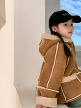 Load image into Gallery viewer, 【予約】ムートン風コート ムートン brown coat 冬90~150cm Wselect