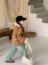 Load image into Gallery viewer, 【予約】ムートン風コート ムートン brown coat 冬90~150cm Wselect