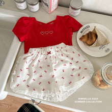 画像をギャラリービューアに読み込む, 【即納】ハートバッククロスT 半袖 トップス ninibello Kids W select