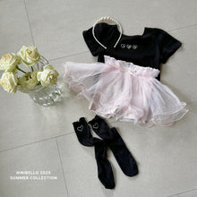 画像をギャラリービューアに読み込む, 【即納】ハートバッククロスT 半袖 トップス ninibello Kids W select