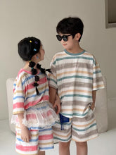 Load image into Gallery viewer, 【予約】マルチカラーセットアップ 夏 ボーダー 100~160cm 子供服 おそろい SS 子供服 Wselect - W select baby kids