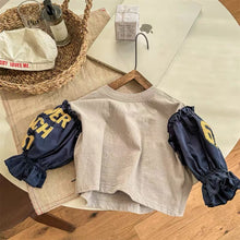 Load image into Gallery viewer, 【予約】 リメイク風ナンバリングTOPS 切り替え 80~130cm Wselect - W select baby kids