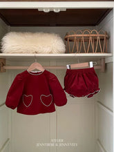 Cargar imagen en el visor de la galería, 【即納】ハートセットアップ setup トップス 秋 冬 kids ベビー キッズ 子供服 Wselect