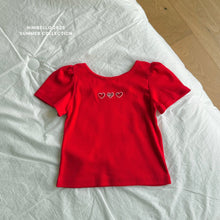 画像をギャラリービューアに読み込む, 【即納】ハートバッククロスT 半袖 トップス ninibello Kids W select