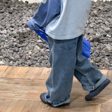 画像をギャラリービューアに読み込む, 【予約】英字ストレートデニムパンツ bottom 春 夏 80~130cm Wselect