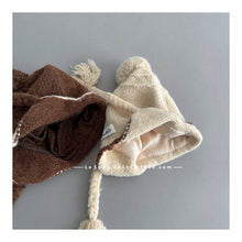Cargar imagen en el visor de la galería, 【予約】バイカラーポンポンニット帽 シンプル ニット帽 キャップ AW Kids 冬 Wselect
