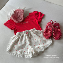 画像をギャラリービューアに読み込む, 【即納】ハートバッククロスT 半袖 トップス ninibello Kids W select