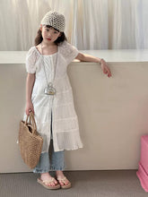 Load image into Gallery viewer, 【予約】コットンレースパフスリーブワンピ 夏 レース 100~150cm 子供服 Wselect SS 子供服 Wselect - W select baby kids
