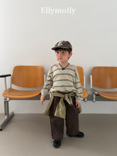 Cargar imagen en el visor de la galería, 【予約】ドミノピグティー 長袖 ボーダー AW 韓国 韓国子供服 2026 ELLYMOLLY - W select baby kids