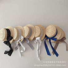Load image into Gallery viewer, 【予約】リボン麦わら帽子 帽子 麦わら 夏 3〜7歳 baby SS 子供服 Wselect