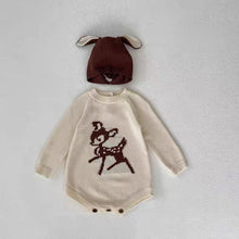 Load image into Gallery viewer, 【予約】バンビSET ニットロンパース&帽子 長袖 ベビー 冬66~90cm Wselect