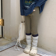 Load image into Gallery viewer, 【即納】ボーダーレギンス bottom ボーダー 冬80~130cm Wselect