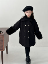 Load image into Gallery viewer, 【予約】リボン付きピーコート 長袖 outer 冬90~150cm Wselect