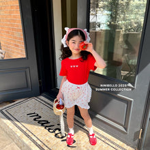 画像をギャラリービューアに読み込む, 【即納】ハートバッククロスT 半袖 トップス ninibello Kids W select
