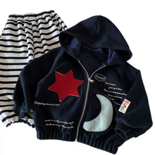 Cargar imagen en el visor de la galería, 【予約】パッチワークパーカー 羽織 トップス 秋 冬 kids ベビー キッズ 子供服 Wselect