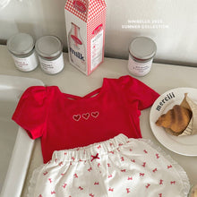 画像をギャラリービューアに読み込む, 【即納】ハートバッククロスT 半袖 トップス ninibello Kids W select